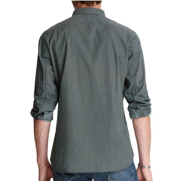 John Varvatos Rodney Pattern Button Shirt Black - Picture 2 of 5